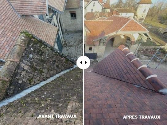 Chantier de couverture en cours à Moissac